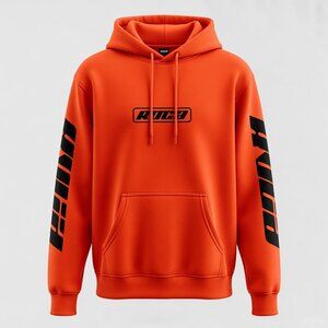 RVCA Orange Racing Hoodie Men L Large